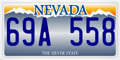 NV license plate 69A558