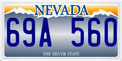 NV license plate 69A560