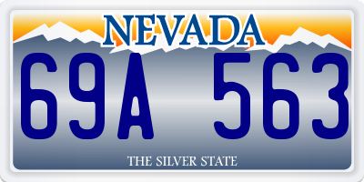 NV license plate 69A563