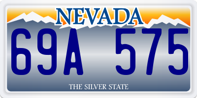 NV license plate 69A575