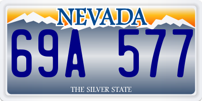 NV license plate 69A577
