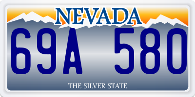 NV license plate 69A580