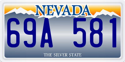 NV license plate 69A581