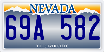 NV license plate 69A582