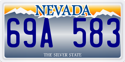 NV license plate 69A583
