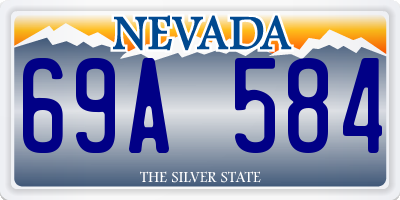 NV license plate 69A584
