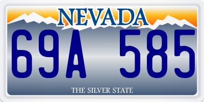 NV license plate 69A585