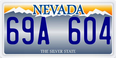 NV license plate 69A604