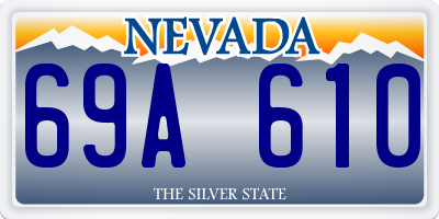 NV license plate 69A610