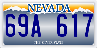 NV license plate 69A617