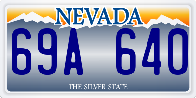 NV license plate 69A640