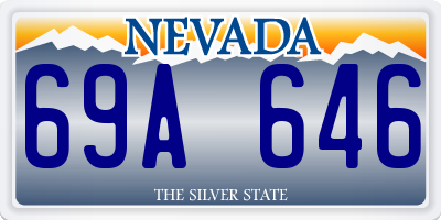 NV license plate 69A646