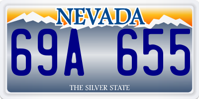 NV license plate 69A655