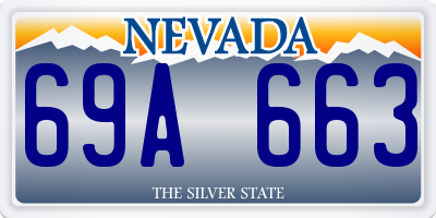 NV license plate 69A663