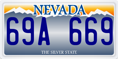 NV license plate 69A669