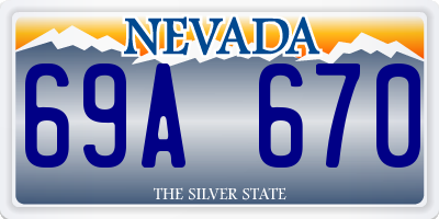 NV license plate 69A670