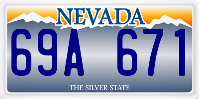 NV license plate 69A671