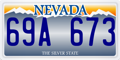 NV license plate 69A673