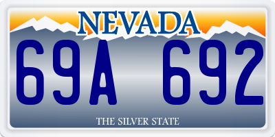 NV license plate 69A692