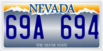 NV license plate 69A694