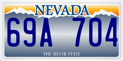 NV license plate 69A704