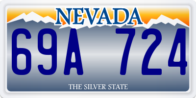 NV license plate 69A724