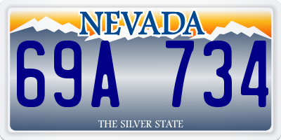 NV license plate 69A734