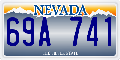 NV license plate 69A741
