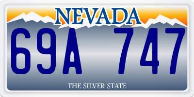 NV license plate 69A747