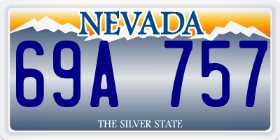 NV license plate 69A757
