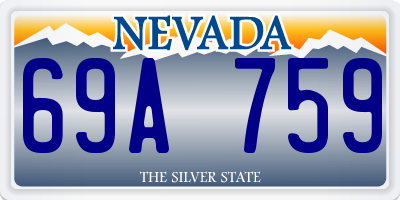 NV license plate 69A759