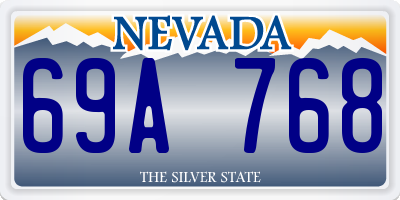 NV license plate 69A768
