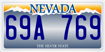 NV license plate 69A769