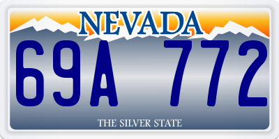 NV license plate 69A772