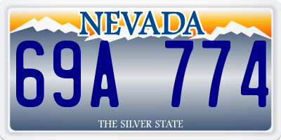 NV license plate 69A774