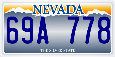 NV license plate 69A778
