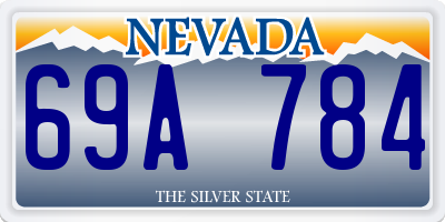 NV license plate 69A784
