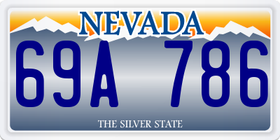 NV license plate 69A786