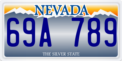 NV license plate 69A789