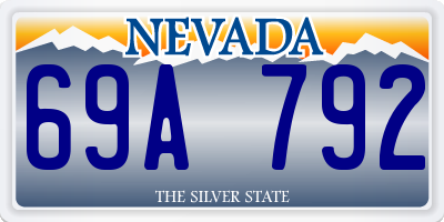 NV license plate 69A792