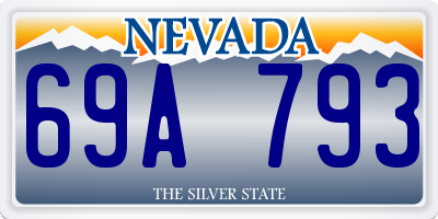NV license plate 69A793