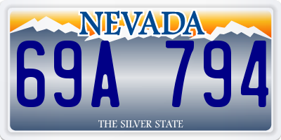 NV license plate 69A794