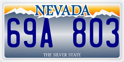 NV license plate 69A803