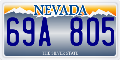 NV license plate 69A805