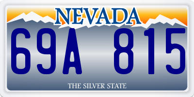 NV license plate 69A815