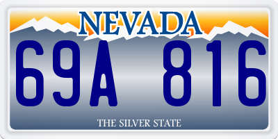 NV license plate 69A816