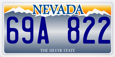 NV license plate 69A822