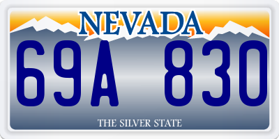 NV license plate 69A830