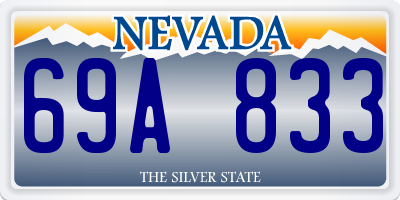 NV license plate 69A833