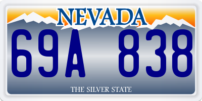 NV license plate 69A838